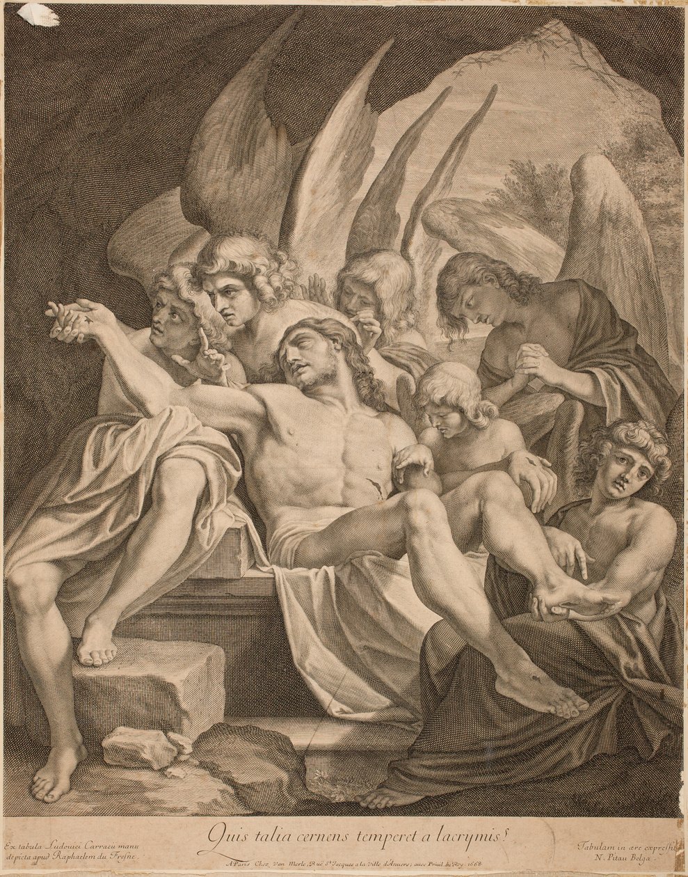 Treenigheten med den døde Kristus, 1668 av Lodovico Carracci