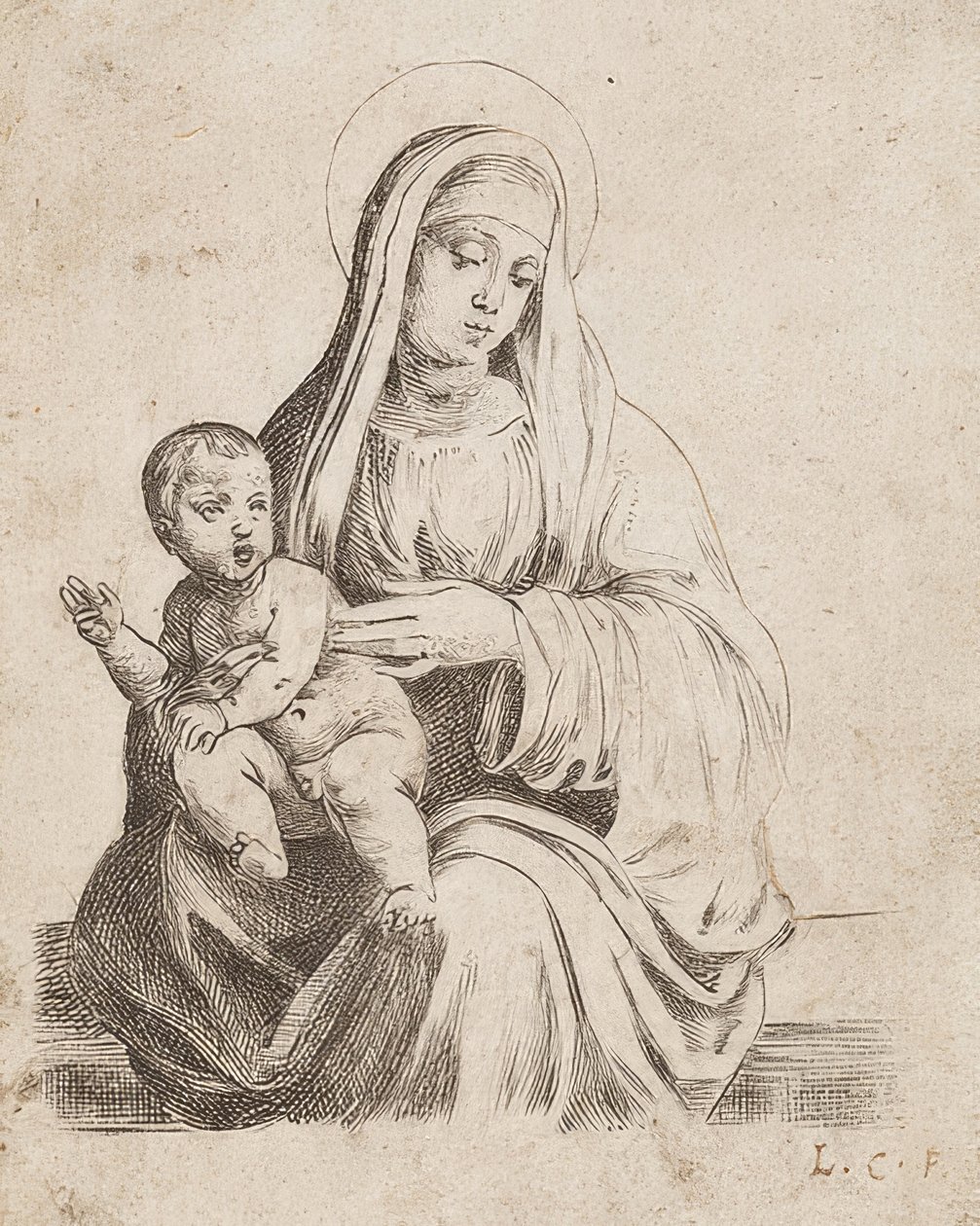 Den vakre lille Madonna av Giacomo Francia av Lodovico Carracci