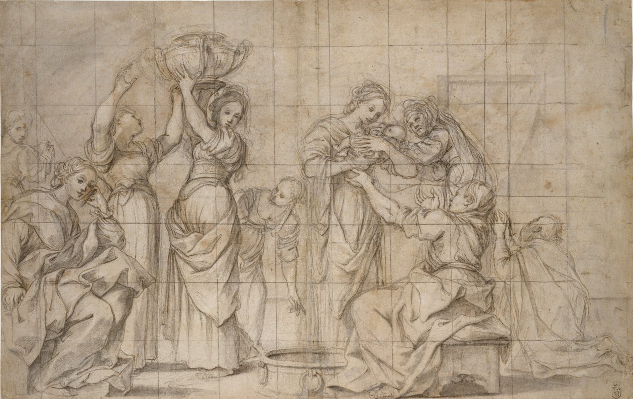 Baptistens fødsel, c1575-1610 av Lodovico Carracci