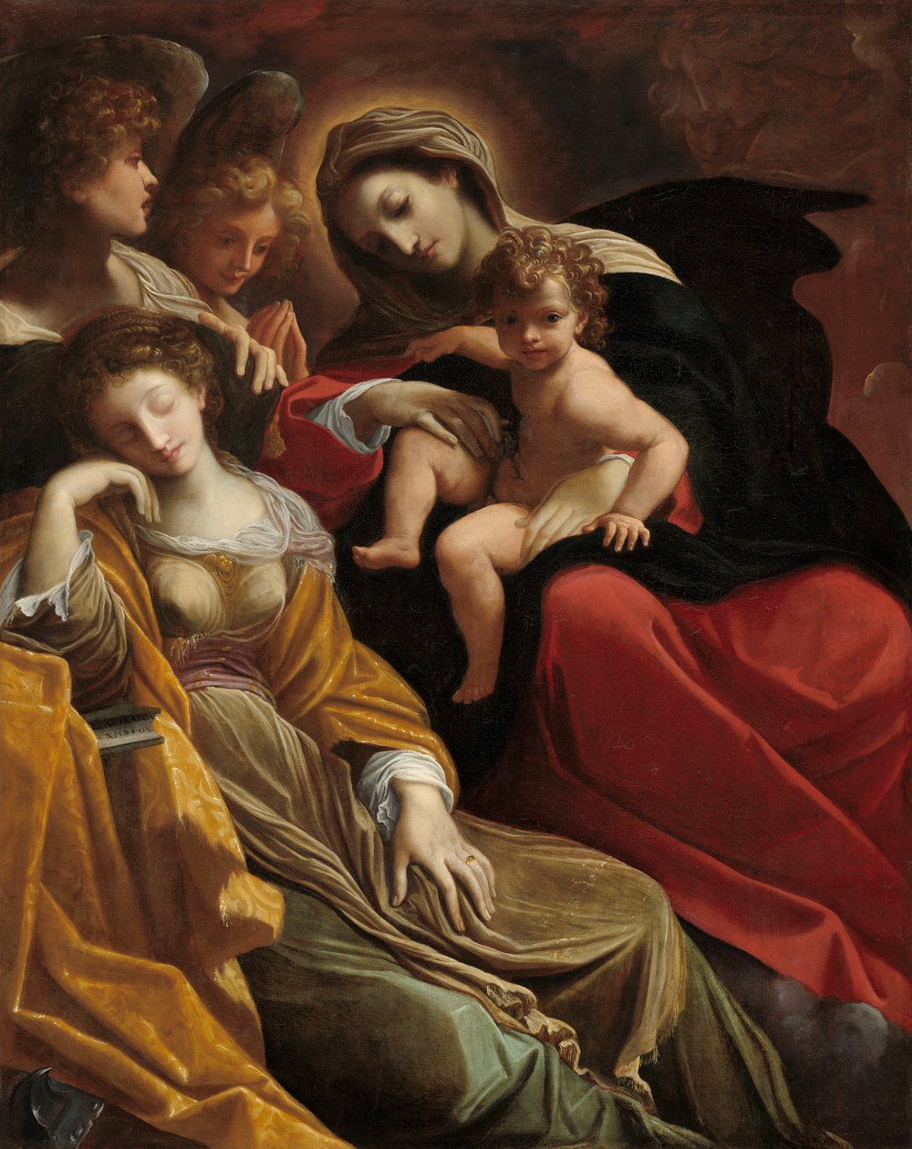 Drømmen om den hellige Katarina av Alexandria, ca. 1593 av Lodovico Carracci