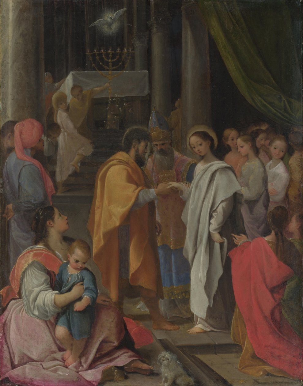 Marias og Josefs ekteskap, ca 1590 av Lodovico Carracci