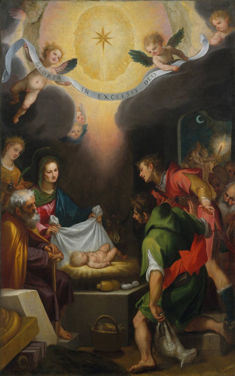 Hyrdenes tilbedelse med den hellige Katarina av Alexandria, 1599. av Lodovico Cigoli