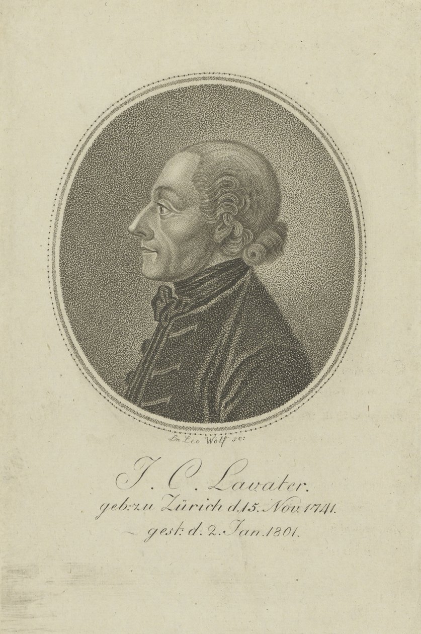 Portrett av poeten og fysiognomen Johann Kaspar Lavater 1741-1801, ca. 1810. av Loeser Leo Wolf
