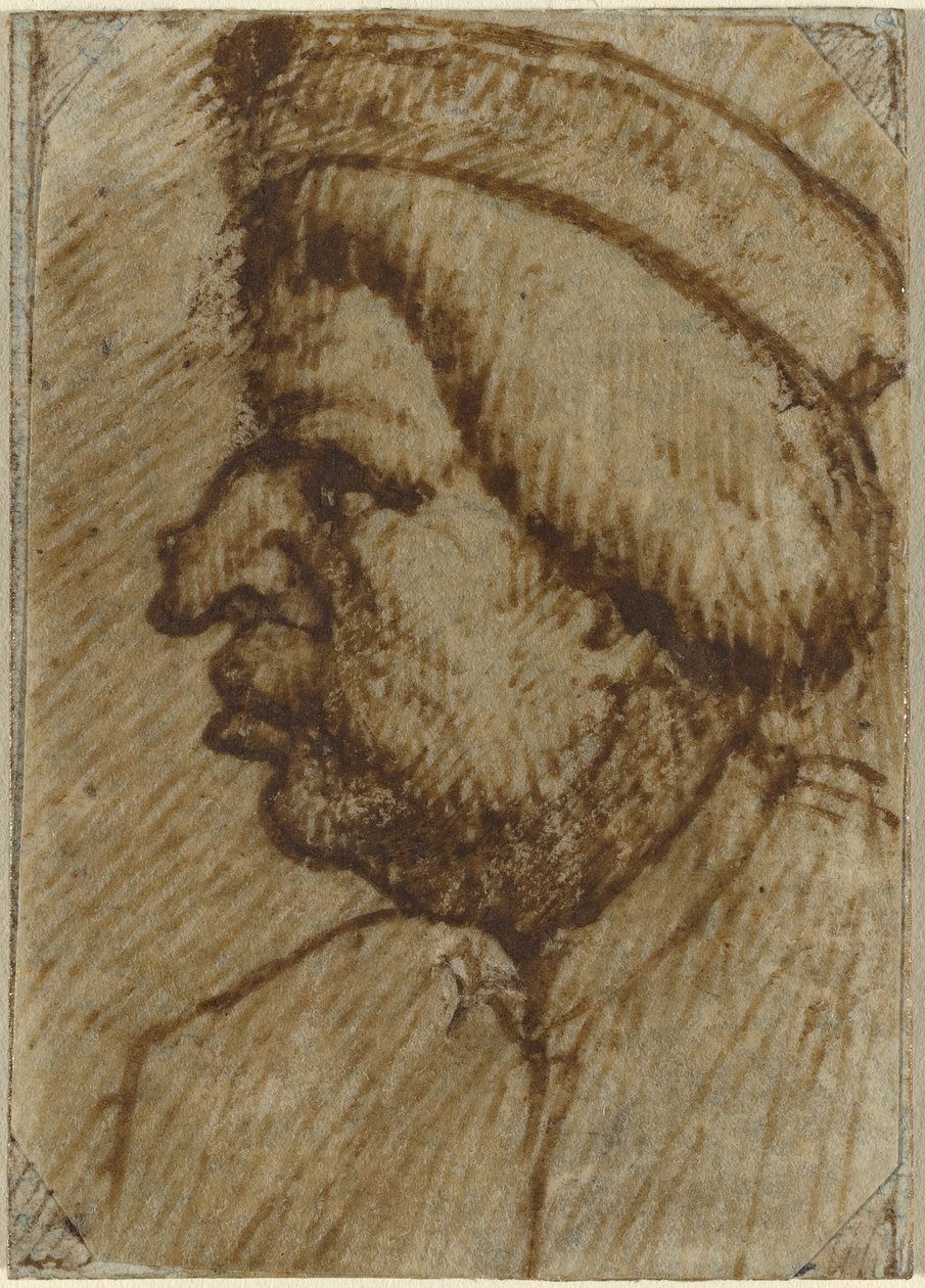 Profil av en mann av Lombard 16th Century