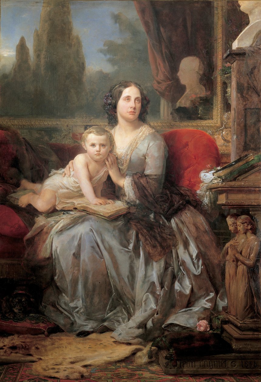 Maria Brignole-Sale, hertuginne av Galliera, med sønnen Filippo av Léon Cogniet