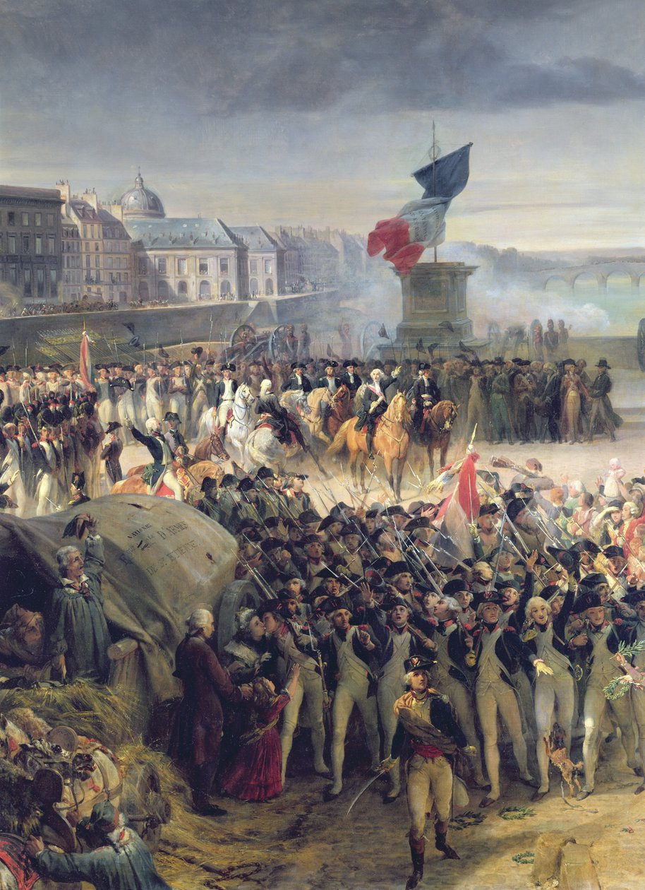 Garde Nationale de Paris drar for å bli med i hæren i september 1792, ca. 1833-36 (detalj av 34104) av Léon Cogniet