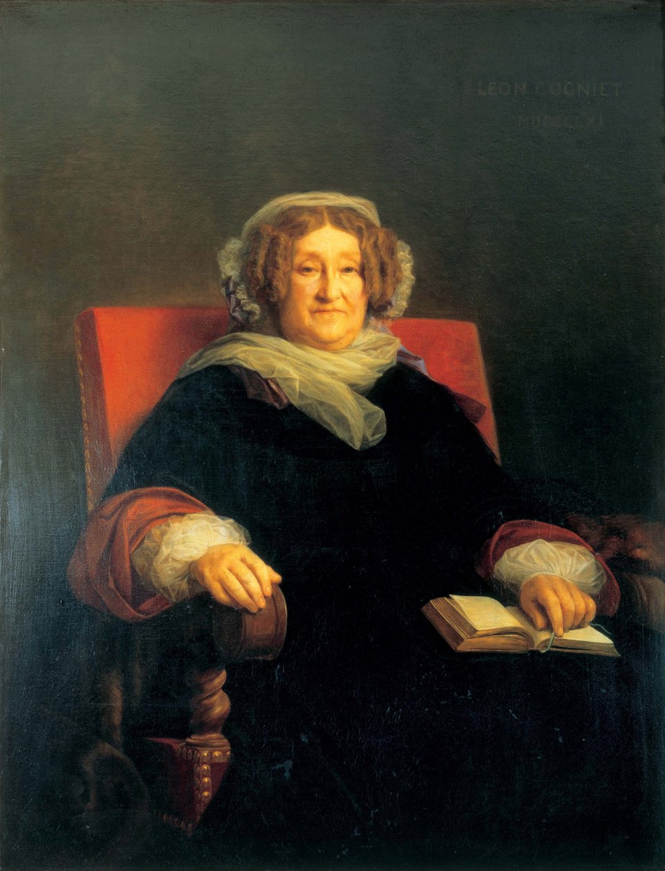 Portrett av Madame Clicquot, née Ponsardin 1777-1866, mellom 1851 og 1860. av Léon Cogniet