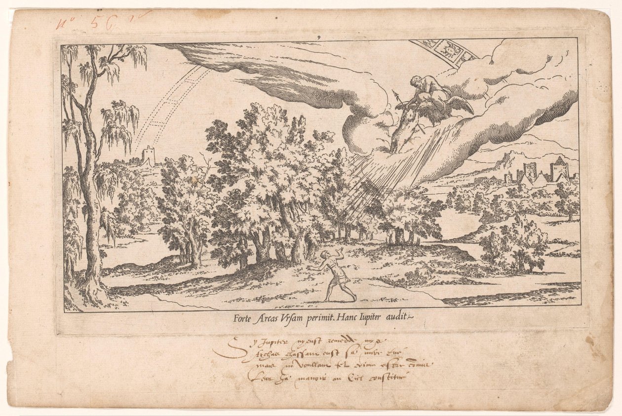Callisto blir tatt opp av Jupiter på stjernehimmelen Le Fable de Calisto (serietittel) Myth of Callisto (serietittel) av Léon Davent (attributed to)
