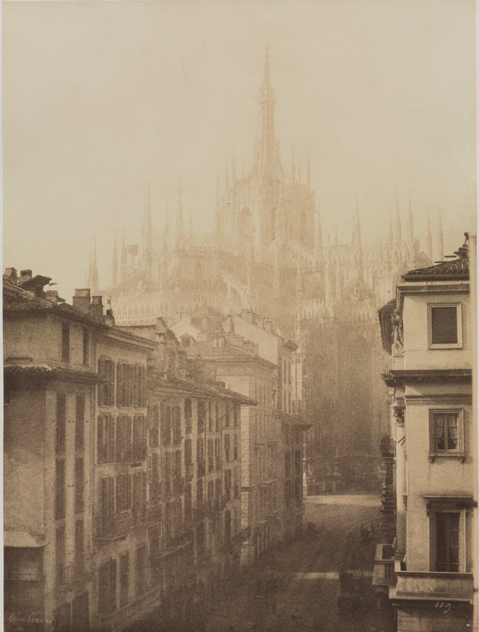 Katedralen fra Corso Francesco, Milano av Léon Gérard
