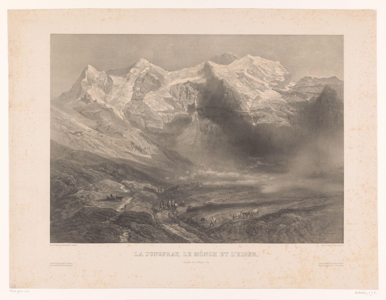 Utsikt over fjellene Jungfrau, Mönch og Eiger La Jungfrau, le Mönch et l