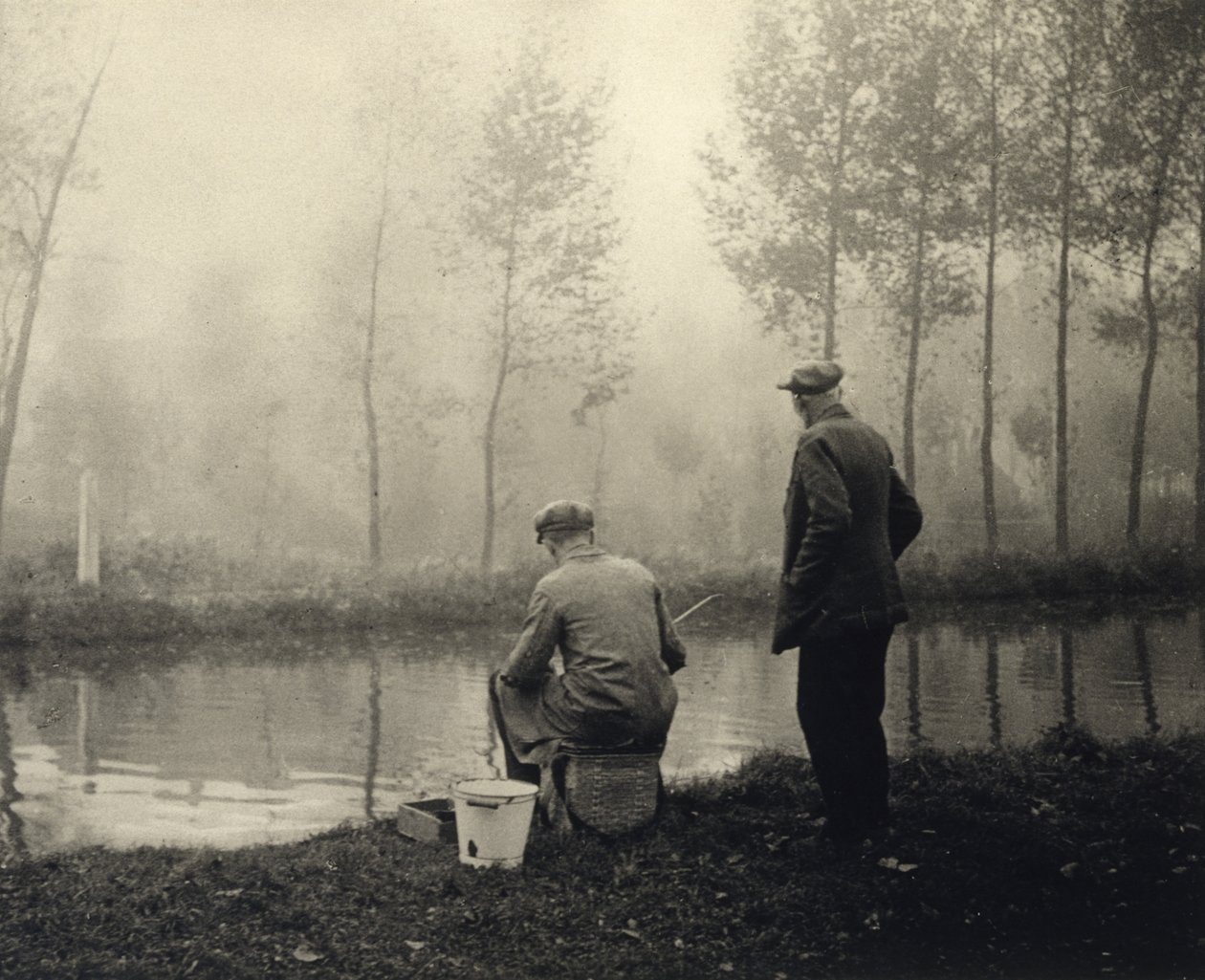 The Fishermen, 1935 (bromoil-trykk) av Léonard Misonne