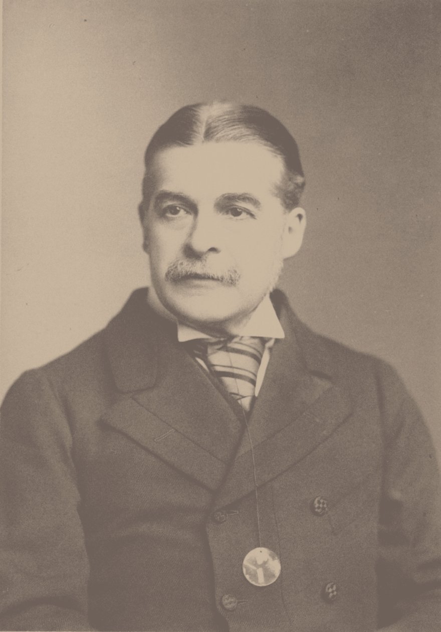 Portrett av komponisten Sir Arthur Sullivan 1842-1900, 1880-tallet. av London . Photo studio Elliott and