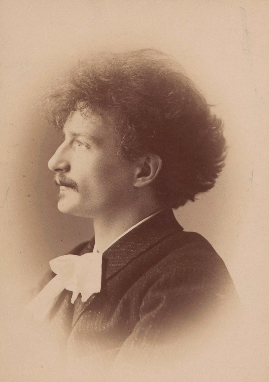 Portrett av komponisten Ignacy Jan Paderewski 1860-1941, 1890. av London . Photo studio Elliott and