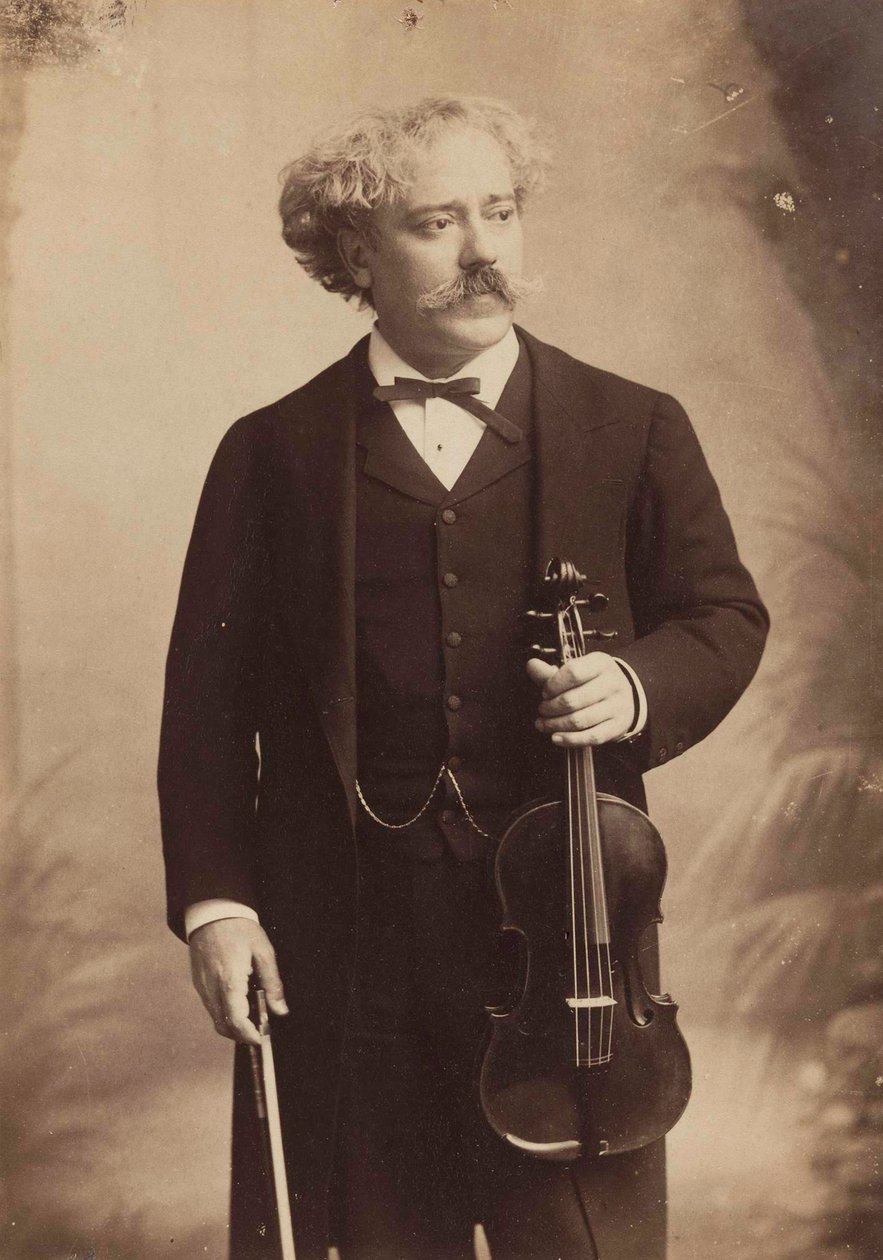 Portrett av fiolinisten og komponisten Paul de Sarasate 1844-1908, ca. 1895. av London . Photo studio Elliott and