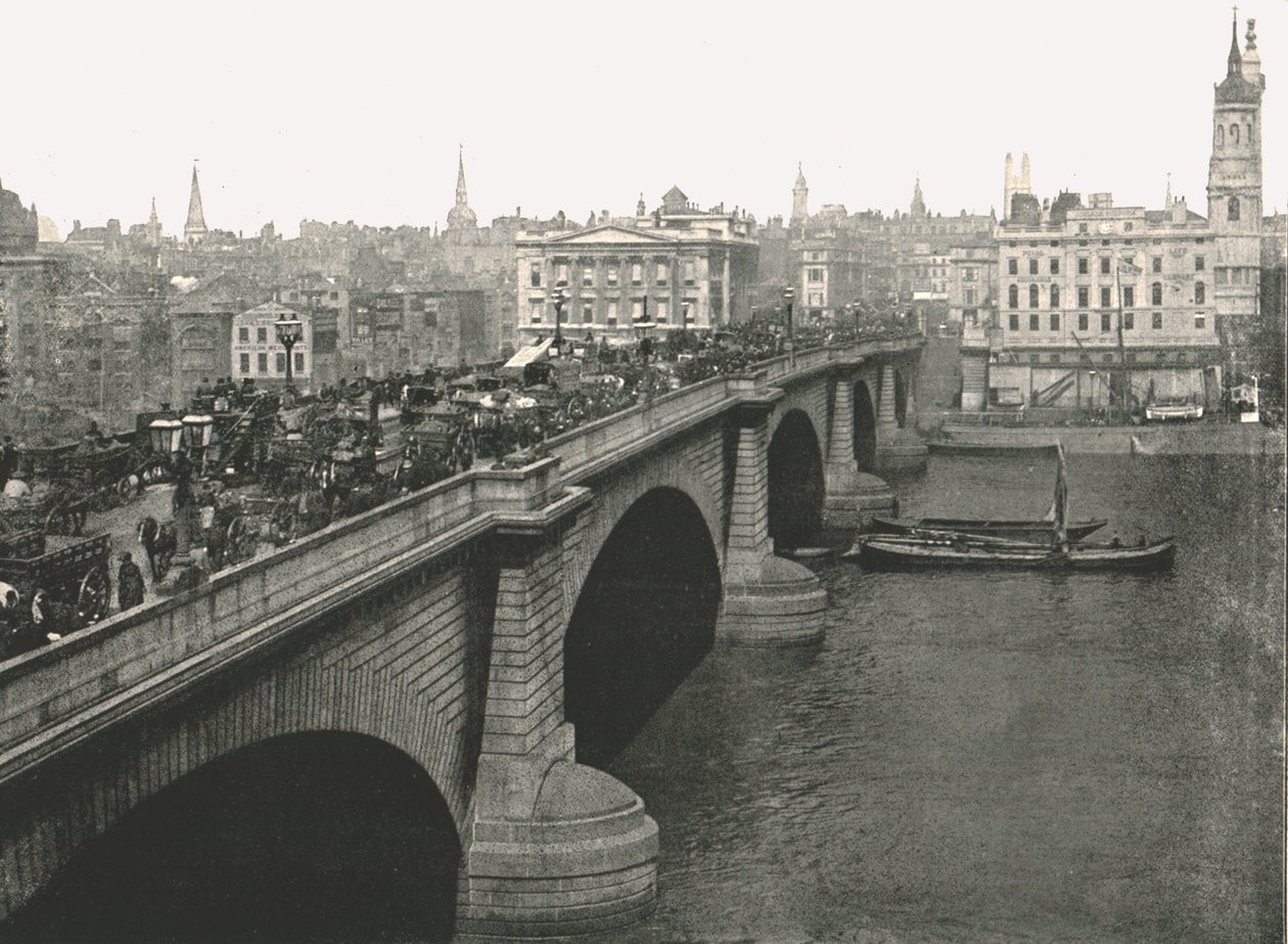 London Bridge ser nordover, 1895. av London Stereoscopic and Photographic Co