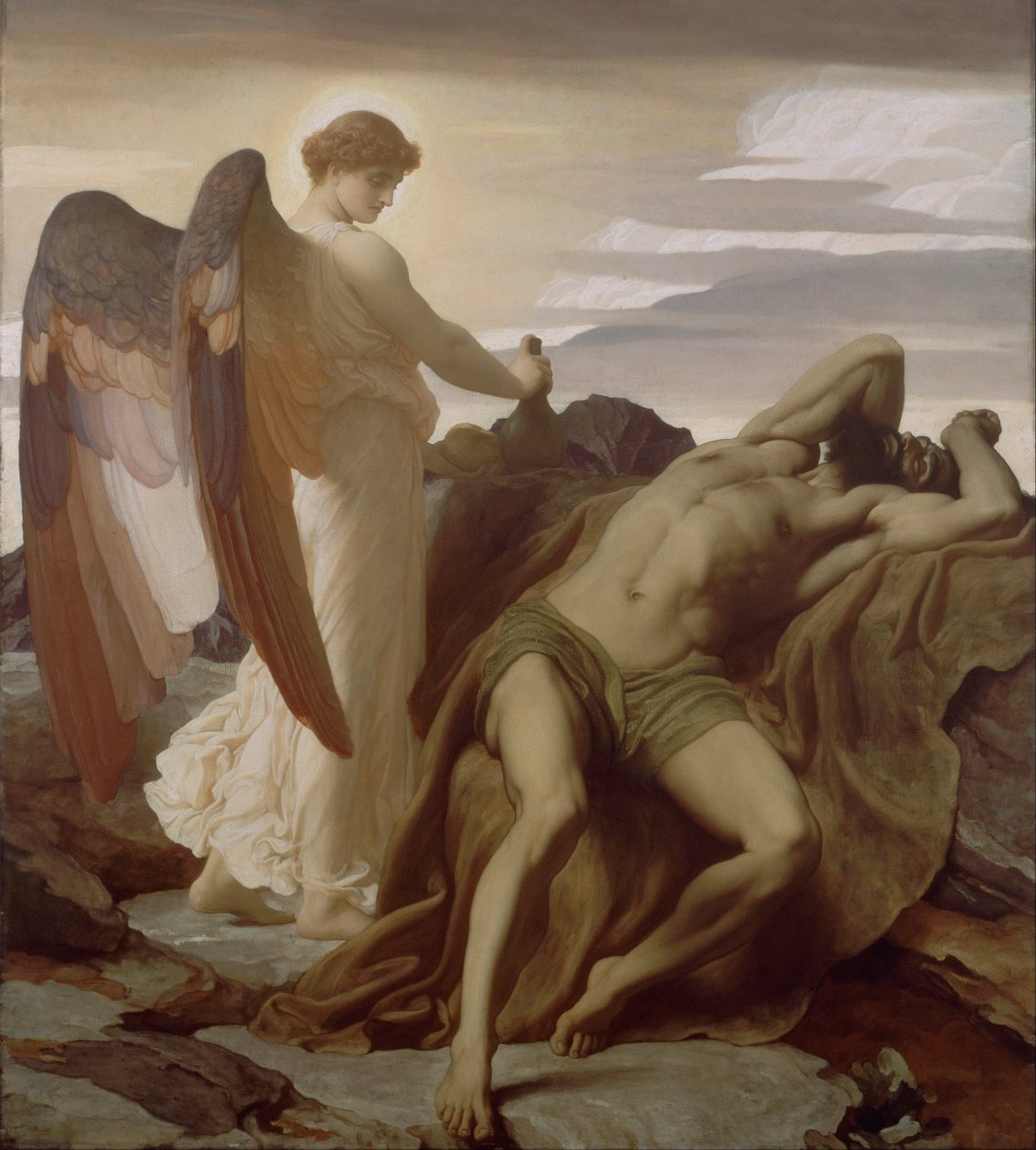 Elia i villmarken av Frederic Leighton