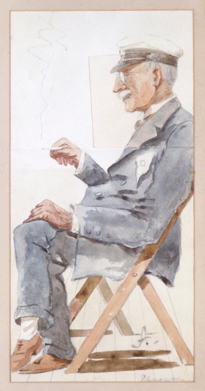 Portrett av Windham, 4. jarl av Dunraven, tidlig på 1900-tallet (akvarell) av Lord Arnold Albermarle