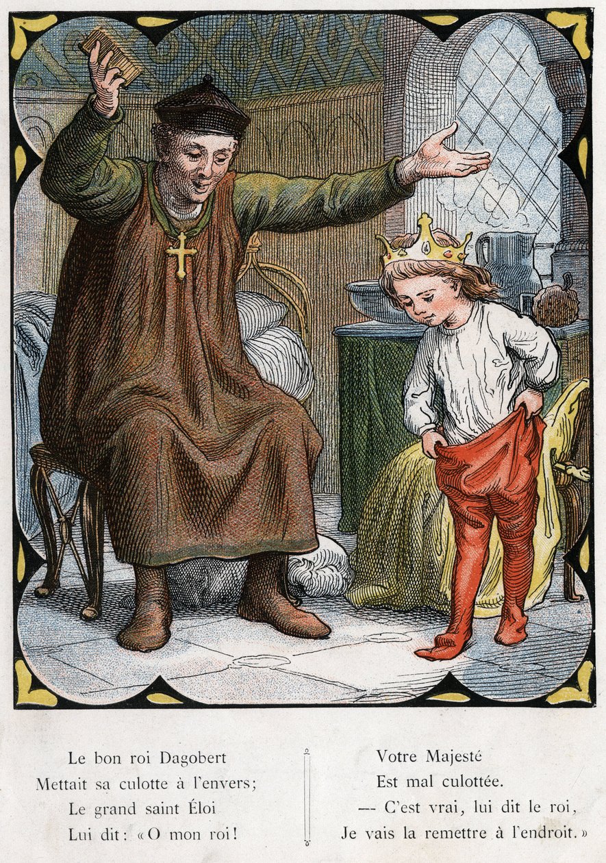 Illustrasjon av Lorenz Frolich (1820-1908) for den populære sangen "The Good King Dagobert"". Utgave J. Hetzel. Rundt 1880. av Lorens Frolich