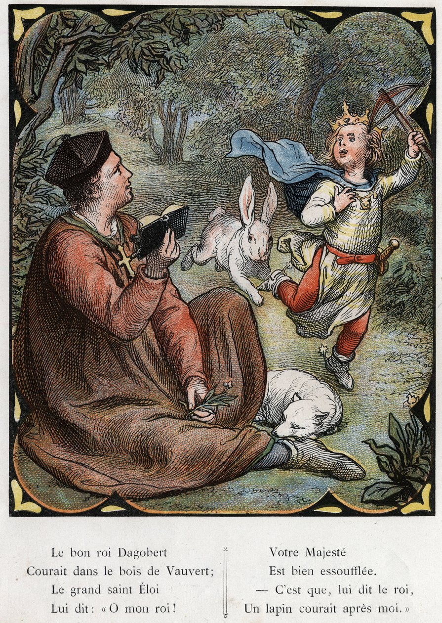 Illustration by Lorenz Frolich (1820-1908) for the popular song “The Good King Dagobert””. Edition J. Hetzel.Around 1880. av Lorens Frolich
