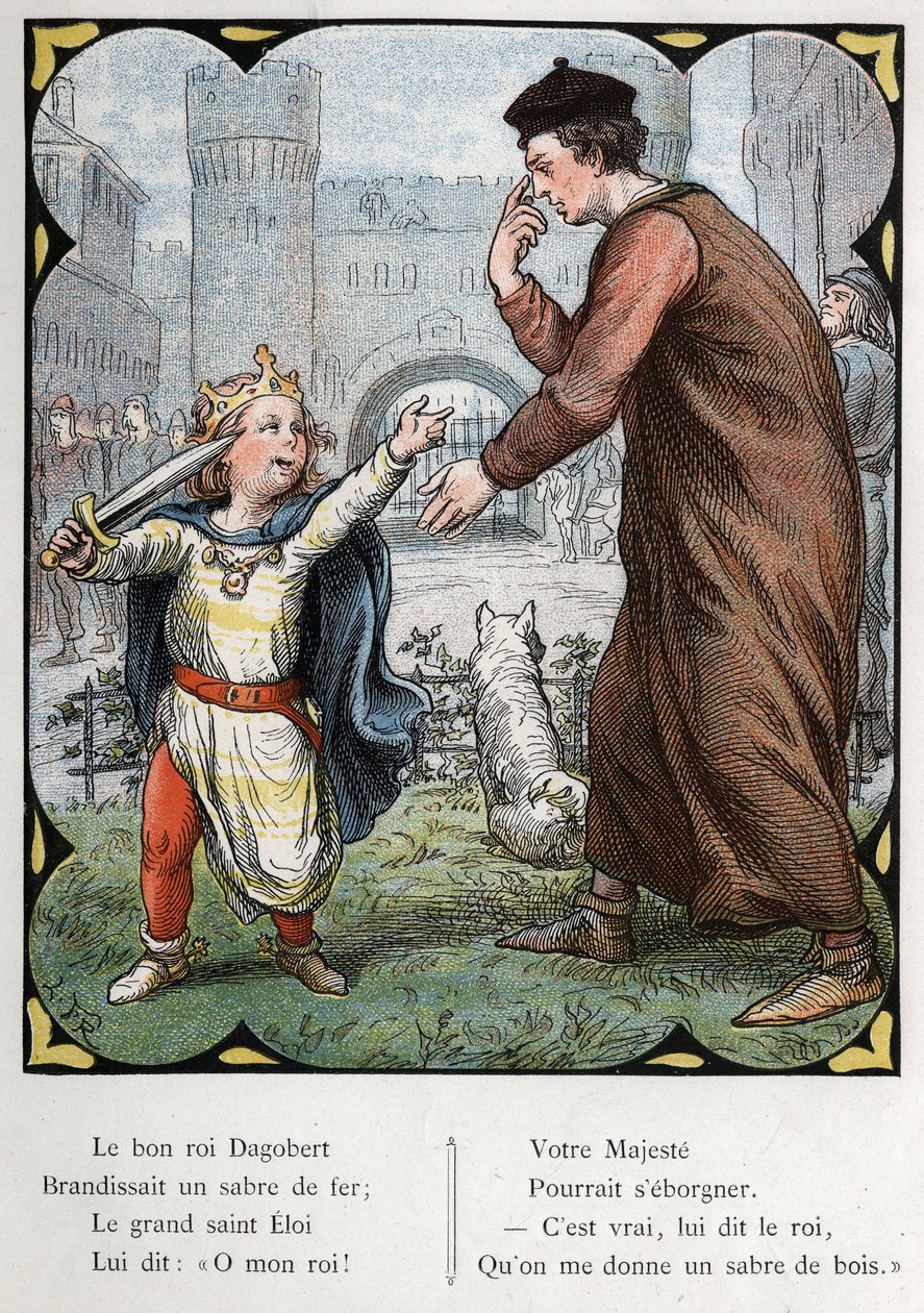Illustration by Lorenz Frolich (1820-1908) for the popular song “The Good King Dagobert””. Edition J. Hetzel.Around 1880. av Lorens Frolich