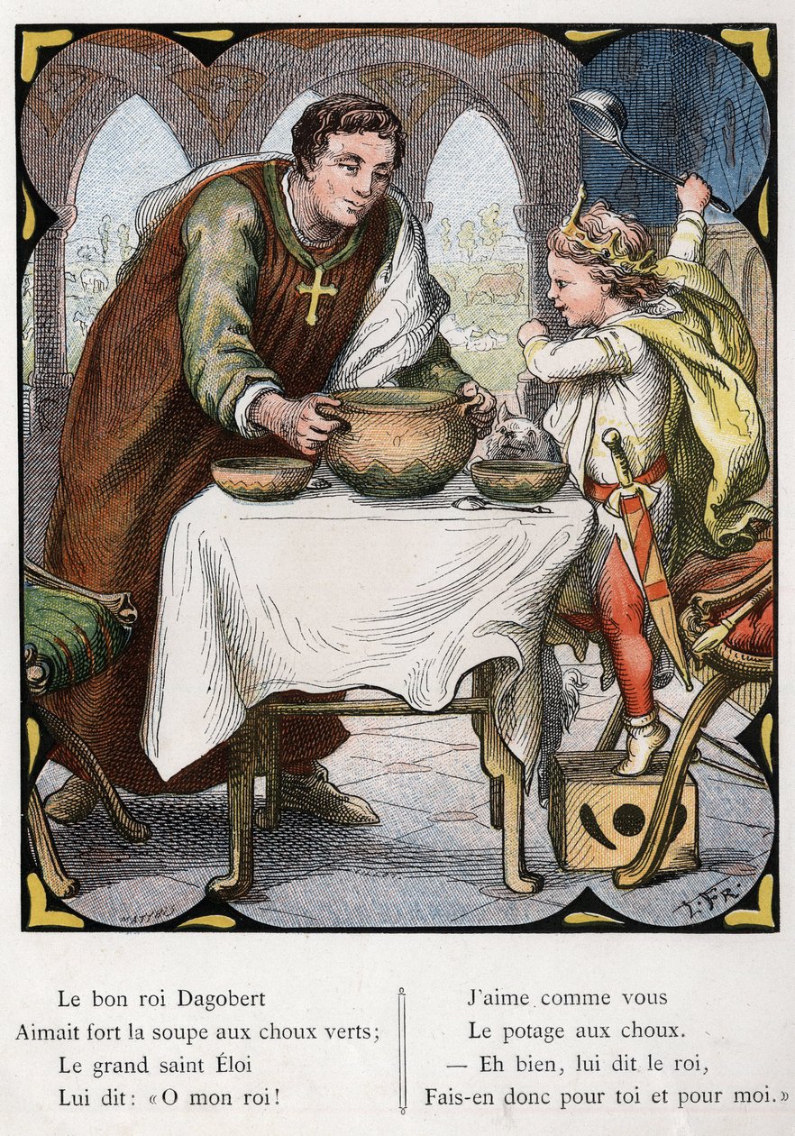 Illustration by Lorenz Frolich (1820-1908) for the popular song “The Good King Dagobert””. Edition J. Hetzel.Around 1880. av Lorens Frolich