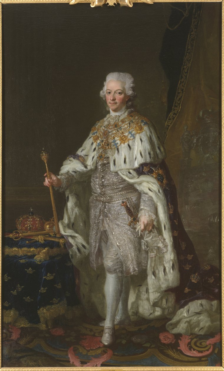 Gustav III av Sverige - Portrett av kong Gustav III av Sverige av Lorens the Younger Pasch