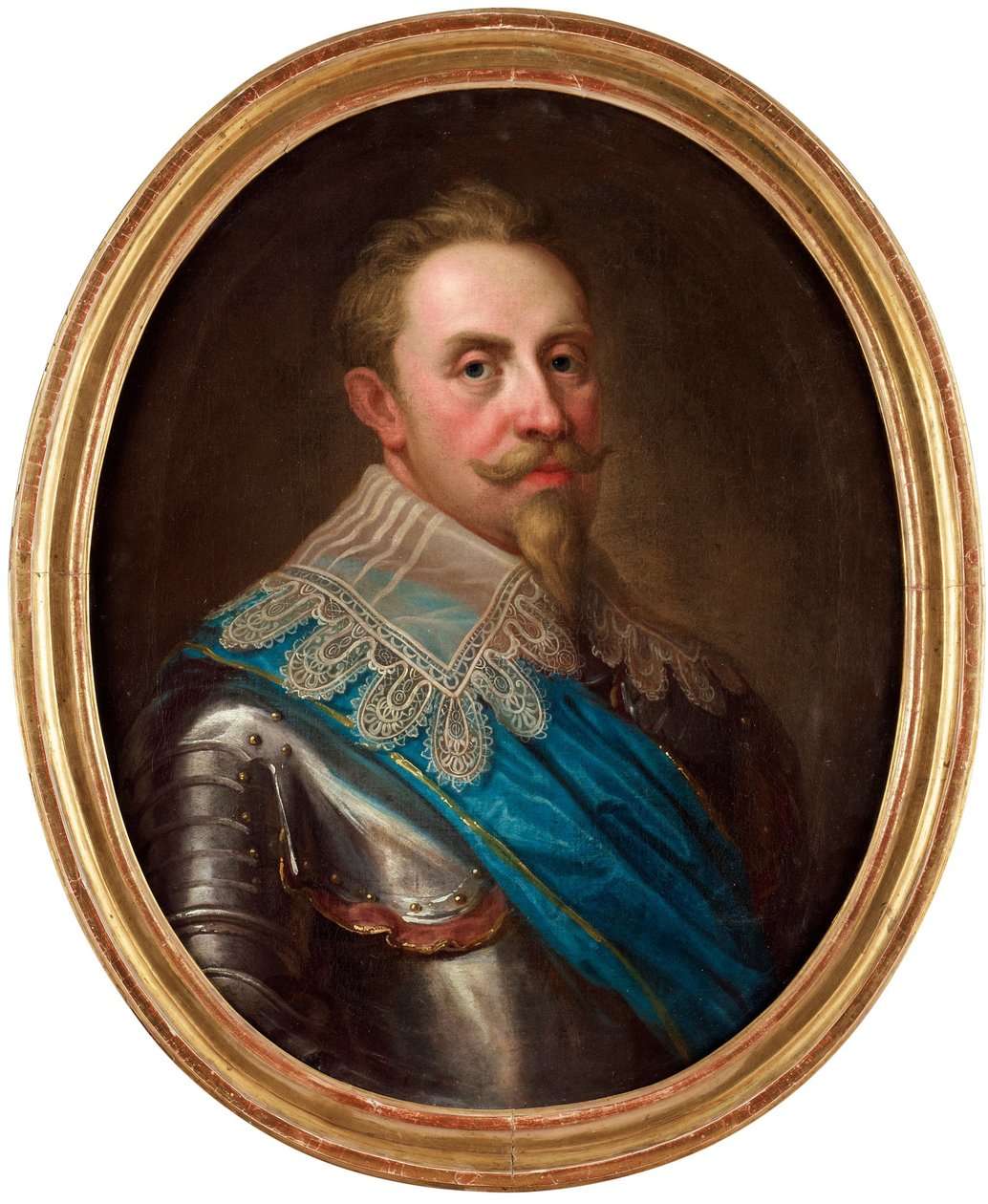 Portrett av Gustave II Adolf av Sverige (kjent som den store eller nordens løve av Lorens the Younger Pasch