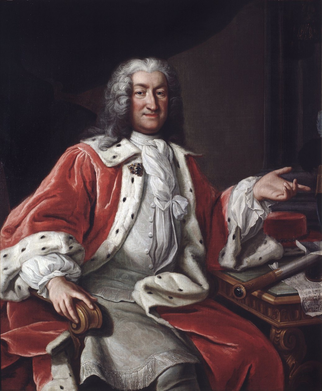 Grev Arvid Horn, svensk soldat, politiker, diplomat og president for kanselliet i Privy Council - Portrett av grev Arvid Horn (1664-1742), av Pasch, Lorenz, den eldste (1702-1766). Olje på lerret. Størrelse: 131x110cm. Nationalmuseum Stockholm av Lorentz the elder Pasch