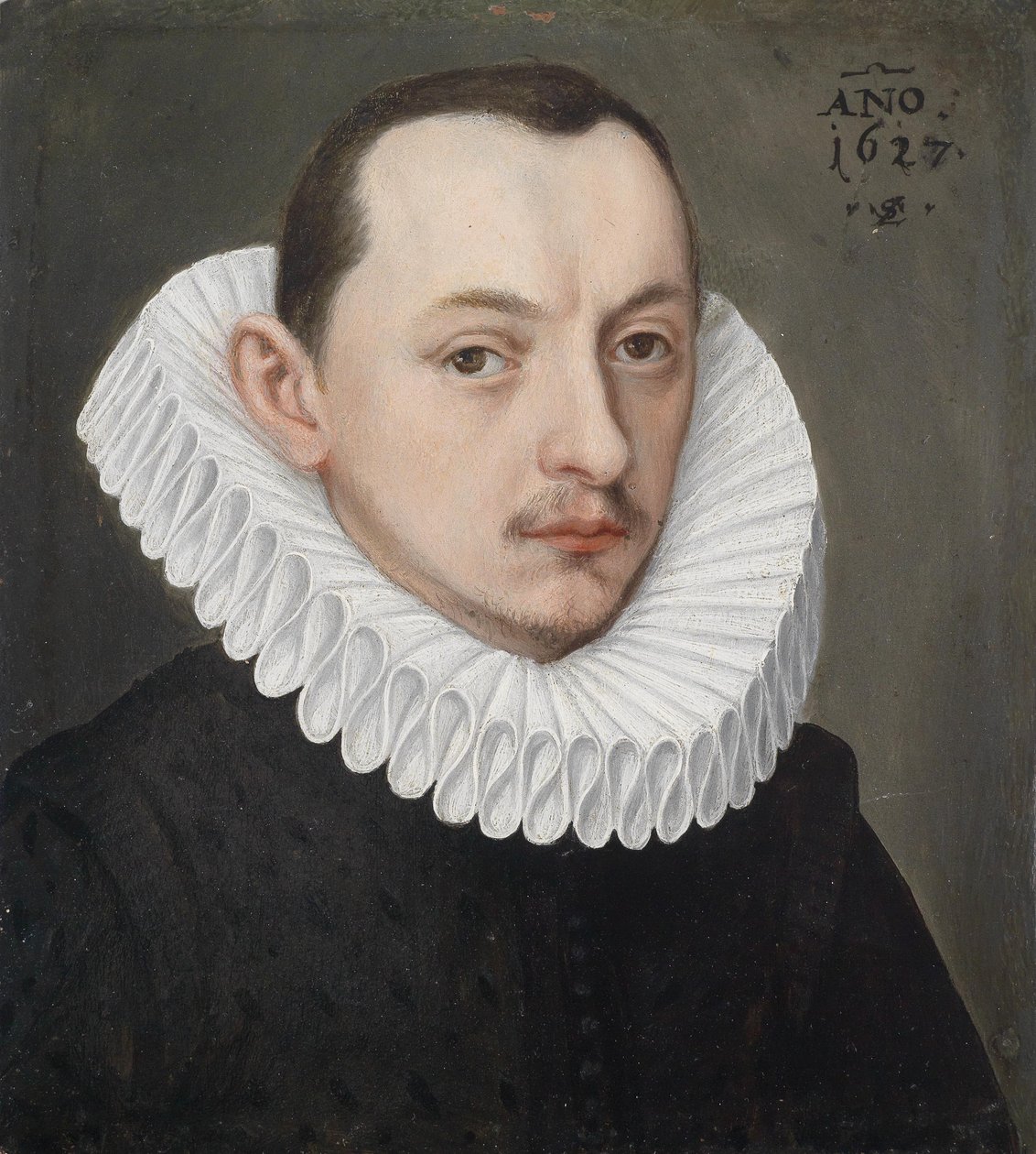 Portrett av en herre med en møllesteinkrage av Lorenz Strauch