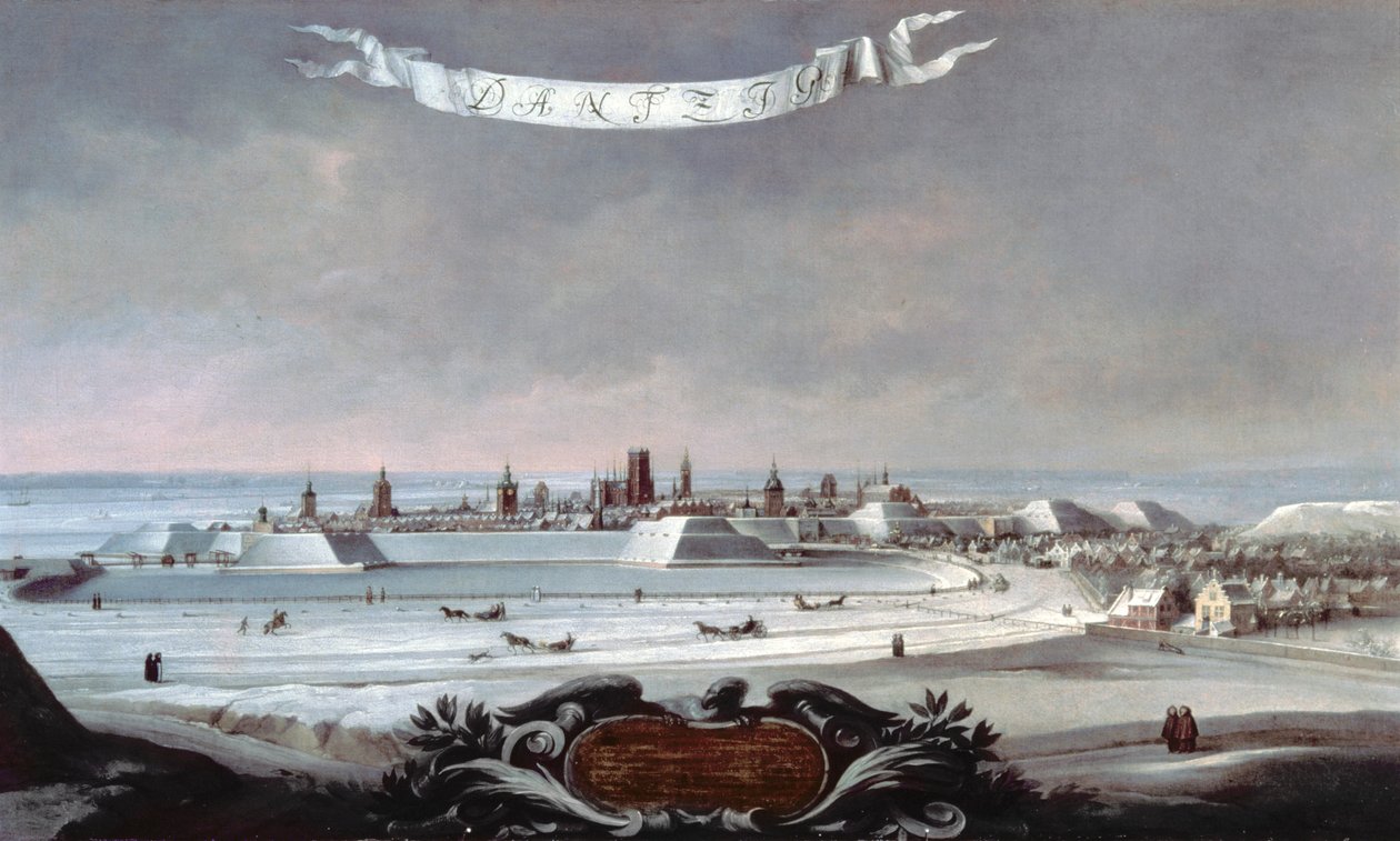 Utsikt over Danzig (Gdansk) om vinteren av Lorenz Strauch