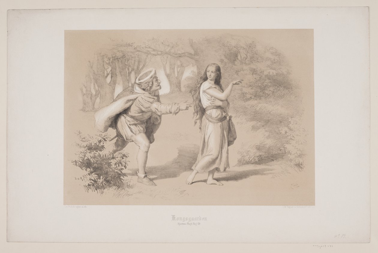 Kongsgården, pag. 69, illustrasjon til Christian Winthers "Flight of the Deer" av Lorenz Frølich