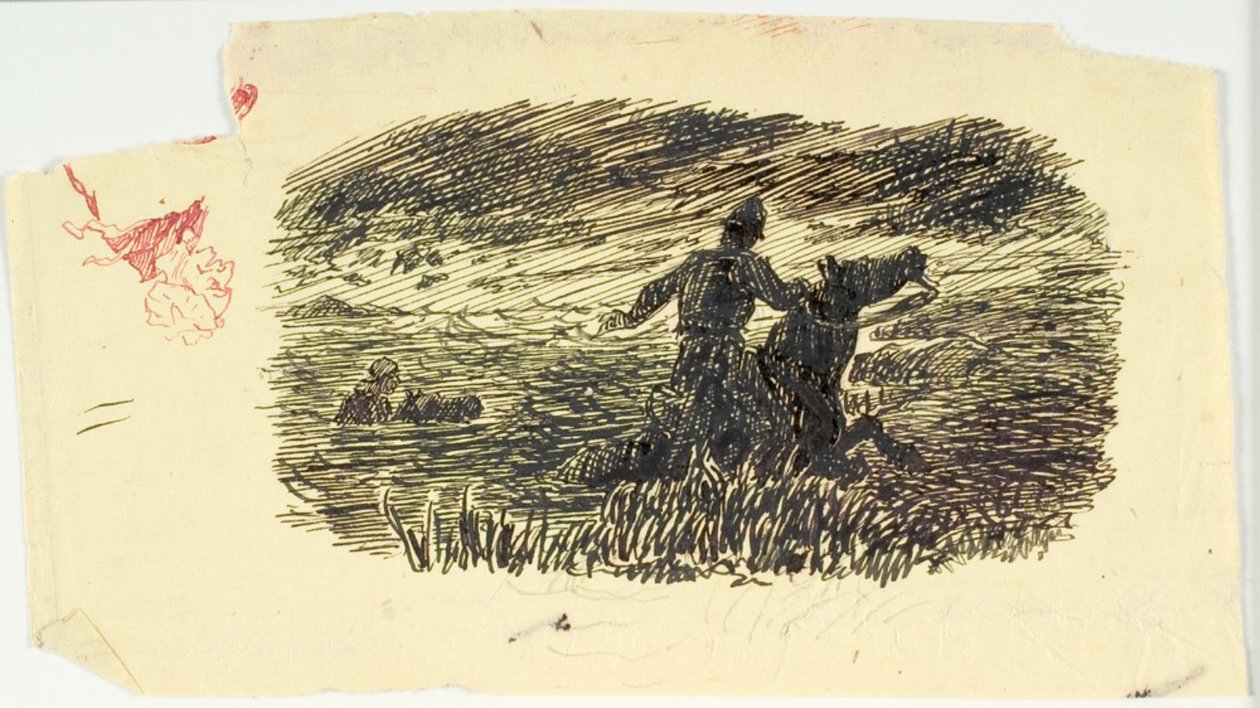 To ryttere som rir opp fra havet av Lorenz Frølich
