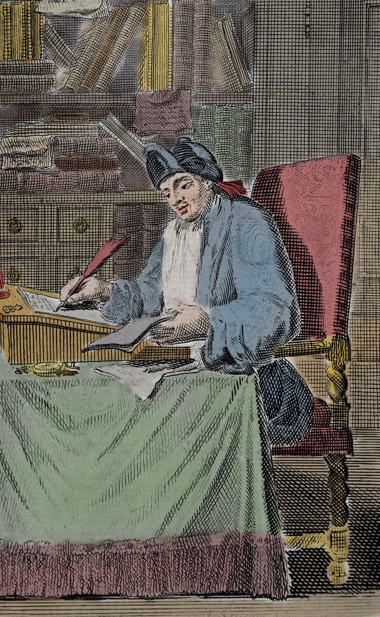 Portrett av Hercules Savinien Cyrano dit Cyrano de Bergerac, fransk forfatter av Lorenz Scherm