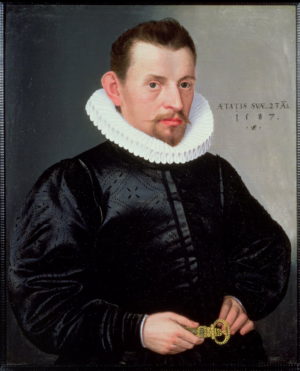 Portrett av en ung herre med ruff, 1587 av Lorenz Strauch