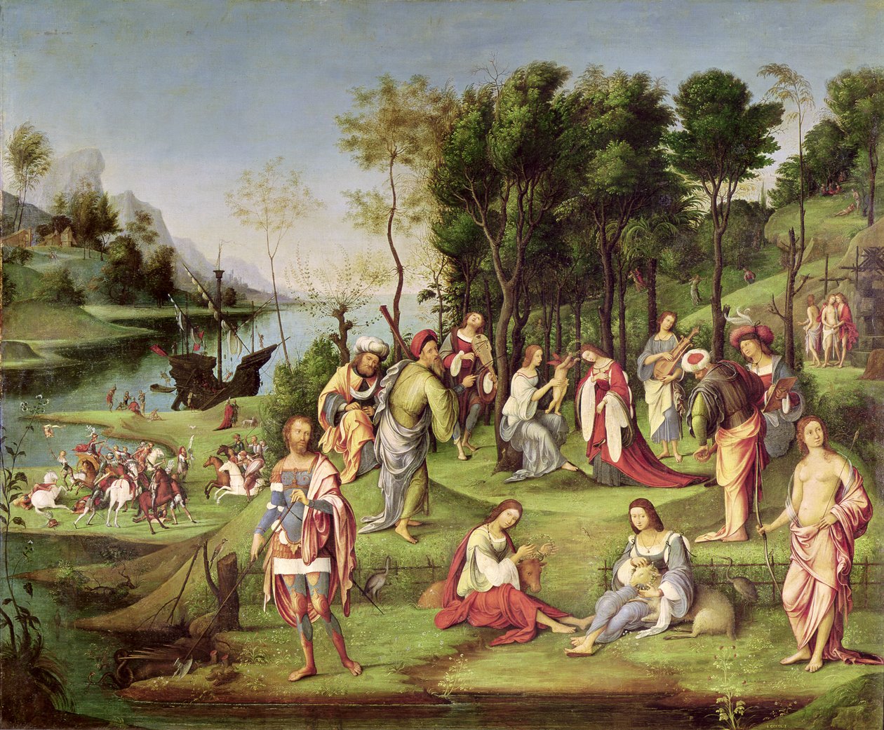 Allegori om domstolen til Isabella d'Este (1474-1539) 1504-06 (tempera på panel) av Lorenzo Costa