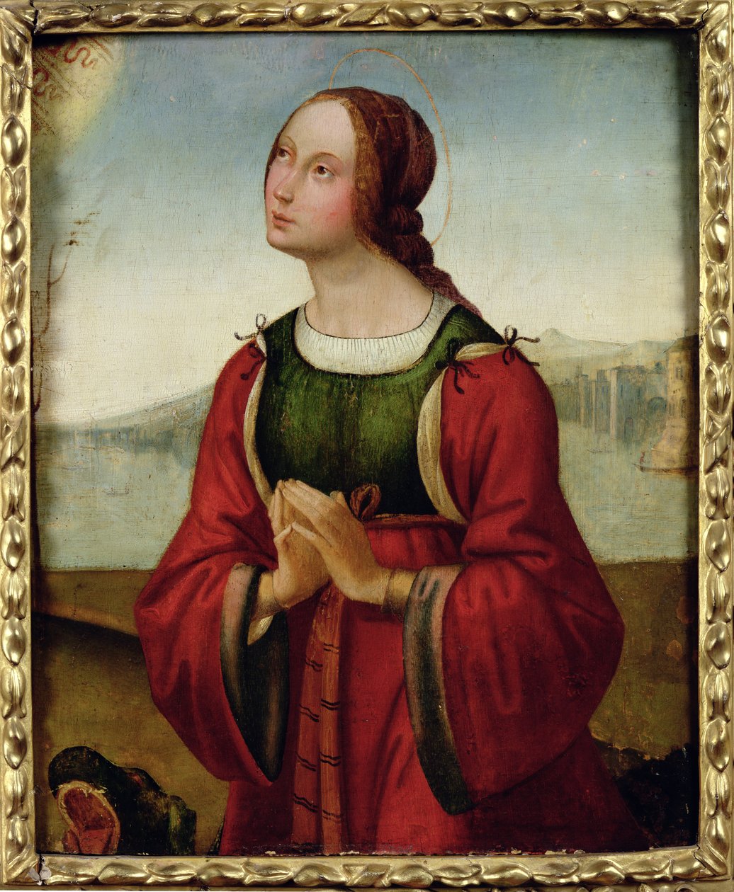 St. Margaret ved bønn av Lorenzo Costa