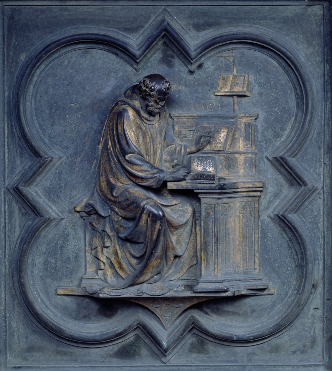 St Jerome, panel F av norddørene til dåpskapellet i San Giovanni, 1403-24 (bronse) av Lorenzo Ghiberti