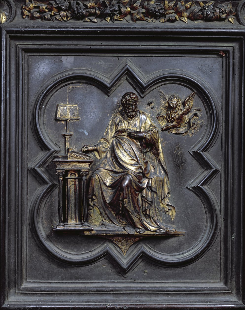 St Mark the Evangelist, panel D i norddørene til dåpskapellet i San Giovanni, 1403-24 (bronse) av Lorenzo Ghiberti