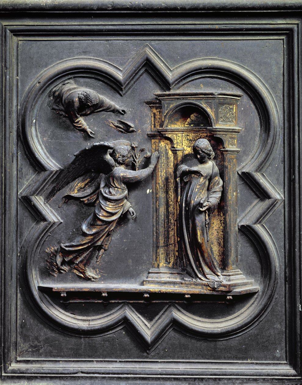 Bebudelsen, første panel av norddørene til dåpskapellet i San Giovanni, 1403-24 (bronse) av Lorenzo Ghiberti