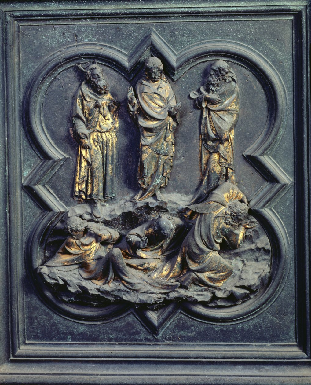 The Transfiguration, niende panel av norddørene til dåpskapellet i San Giovanni, 1403-24 (bronse) av Lorenzo Ghiberti