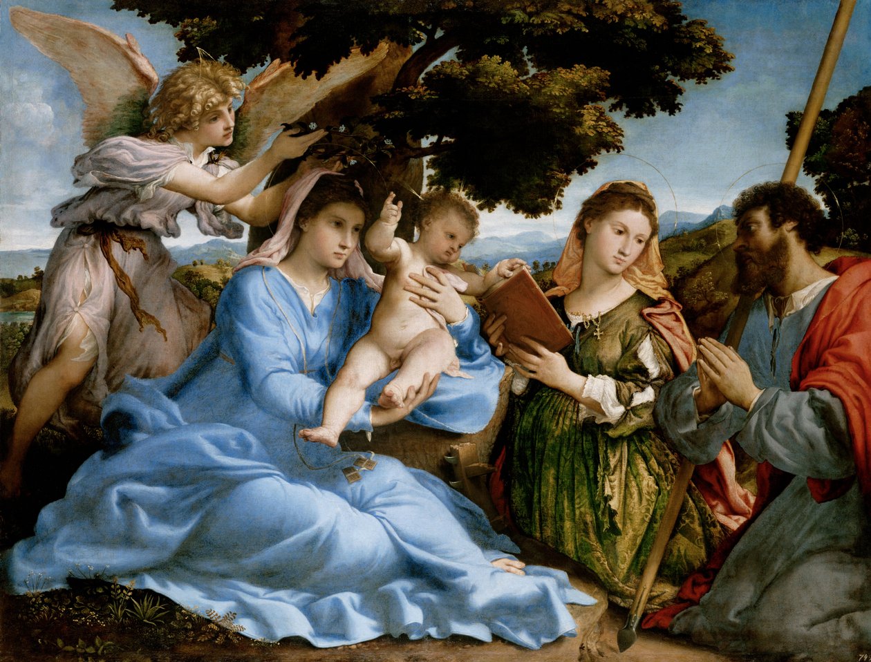 Madonna og barn med de hellige Catherine og Thomas (sacra conversazione) av Lorenzo Lotto
