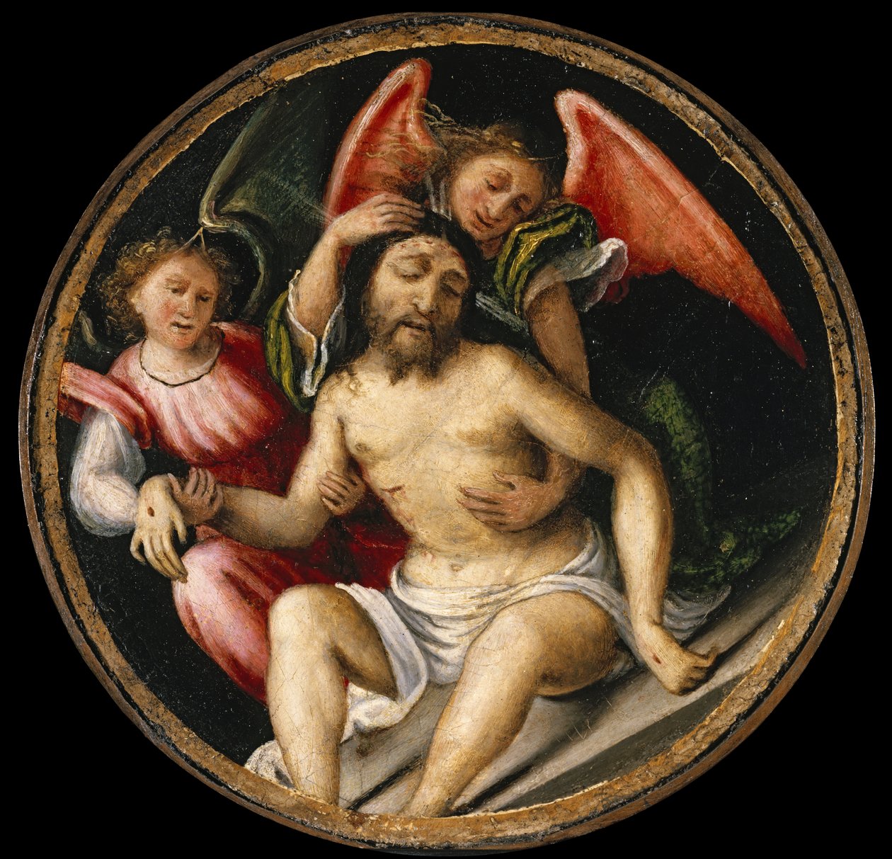 Kristi legeme støttet av engler, ca. 1513-1516 av Lorenzo Lotto