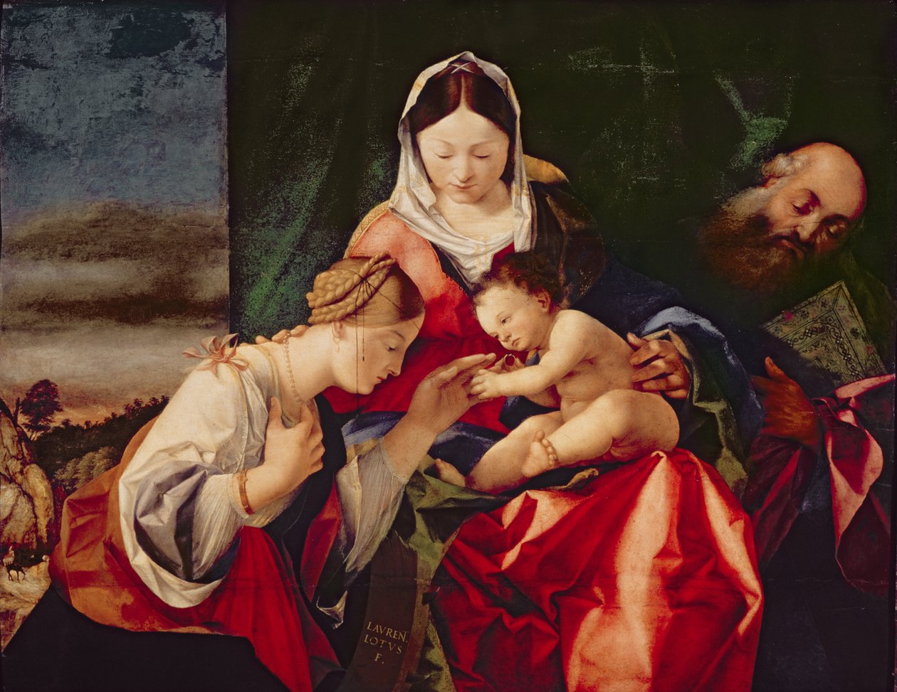 Det mystiske ekteskapet til Saint Catherine, 15058 av Lorenzo Lotto