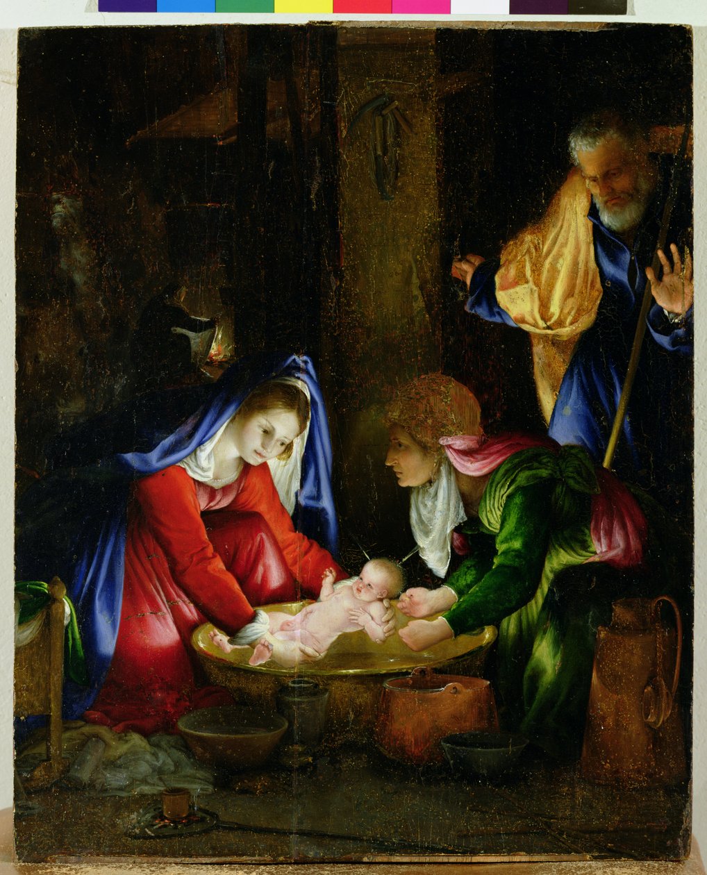 Fødselen, 1527 av Lorenzo Lotto