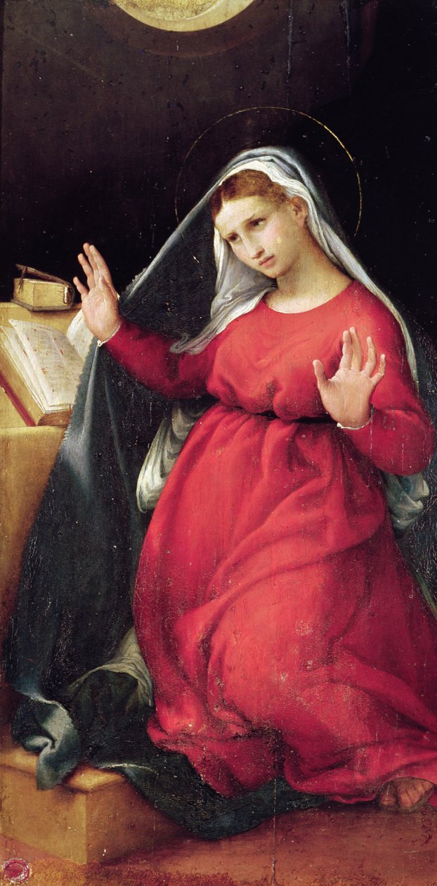 Jomfruen, høyre panel fra kunngjøringen (se også 228515) av Lorenzo Lotto