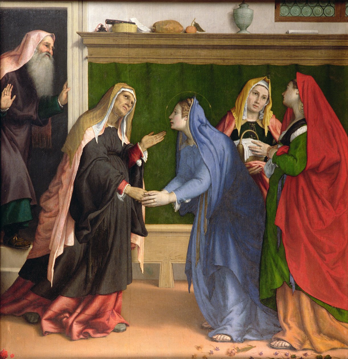 The Visitation, c.1530-35 detalj av 81262 av Lorenzo Lotto
