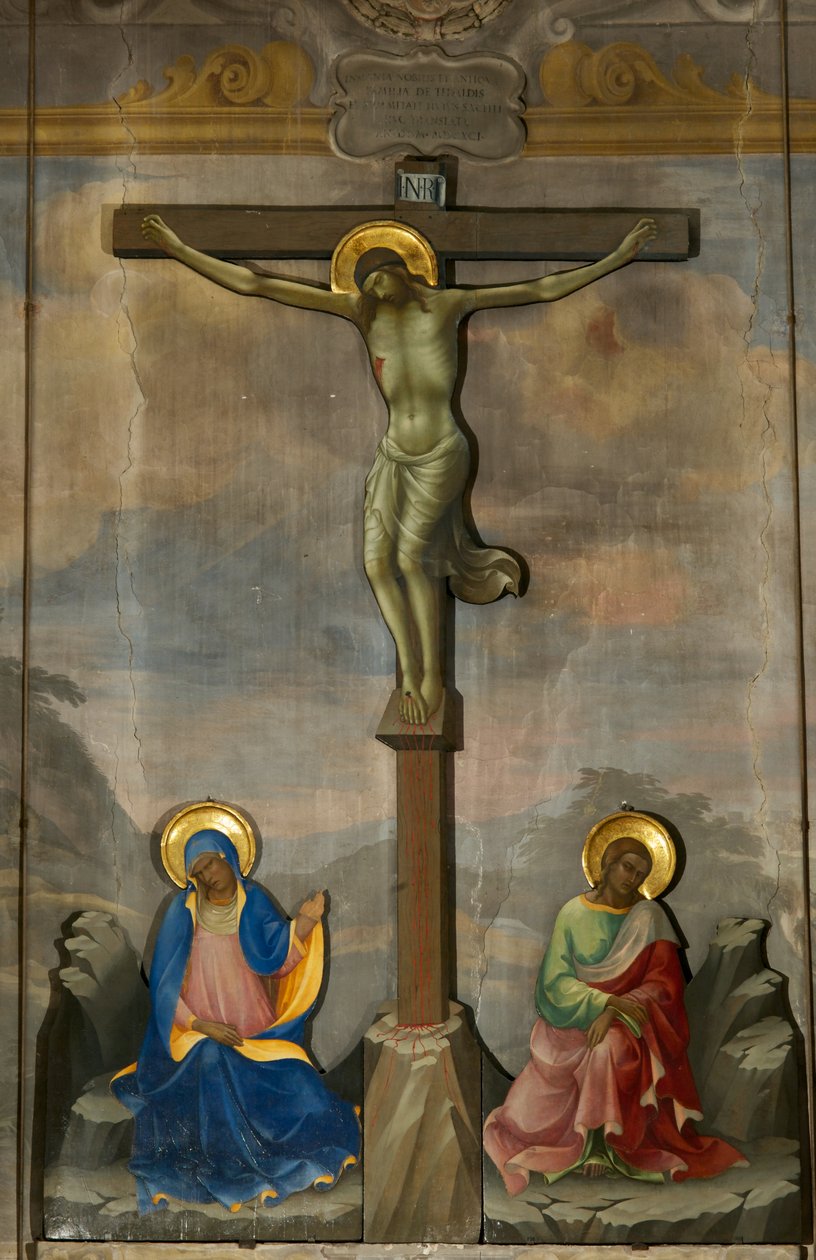 Golgata (tempera på tre med freskomaleri bakgrunn) av Lorenzo Monaco