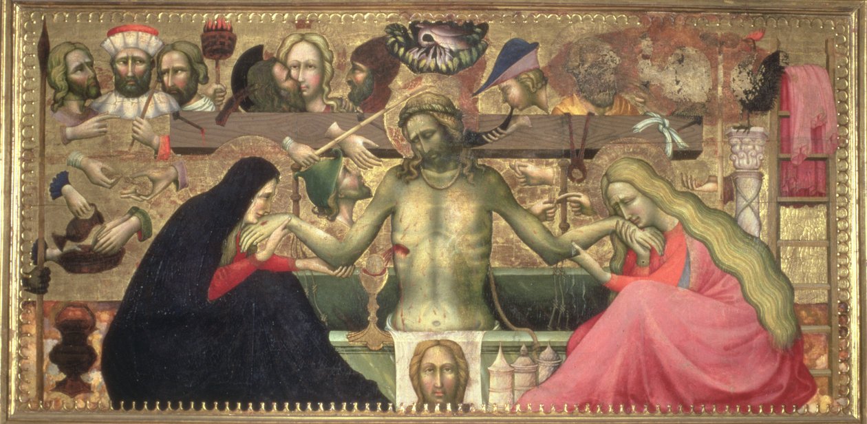 Man of Sorrows med instrumenter av lidenskapen, 1404 (tempera på panel) av Lorenzo Monaco