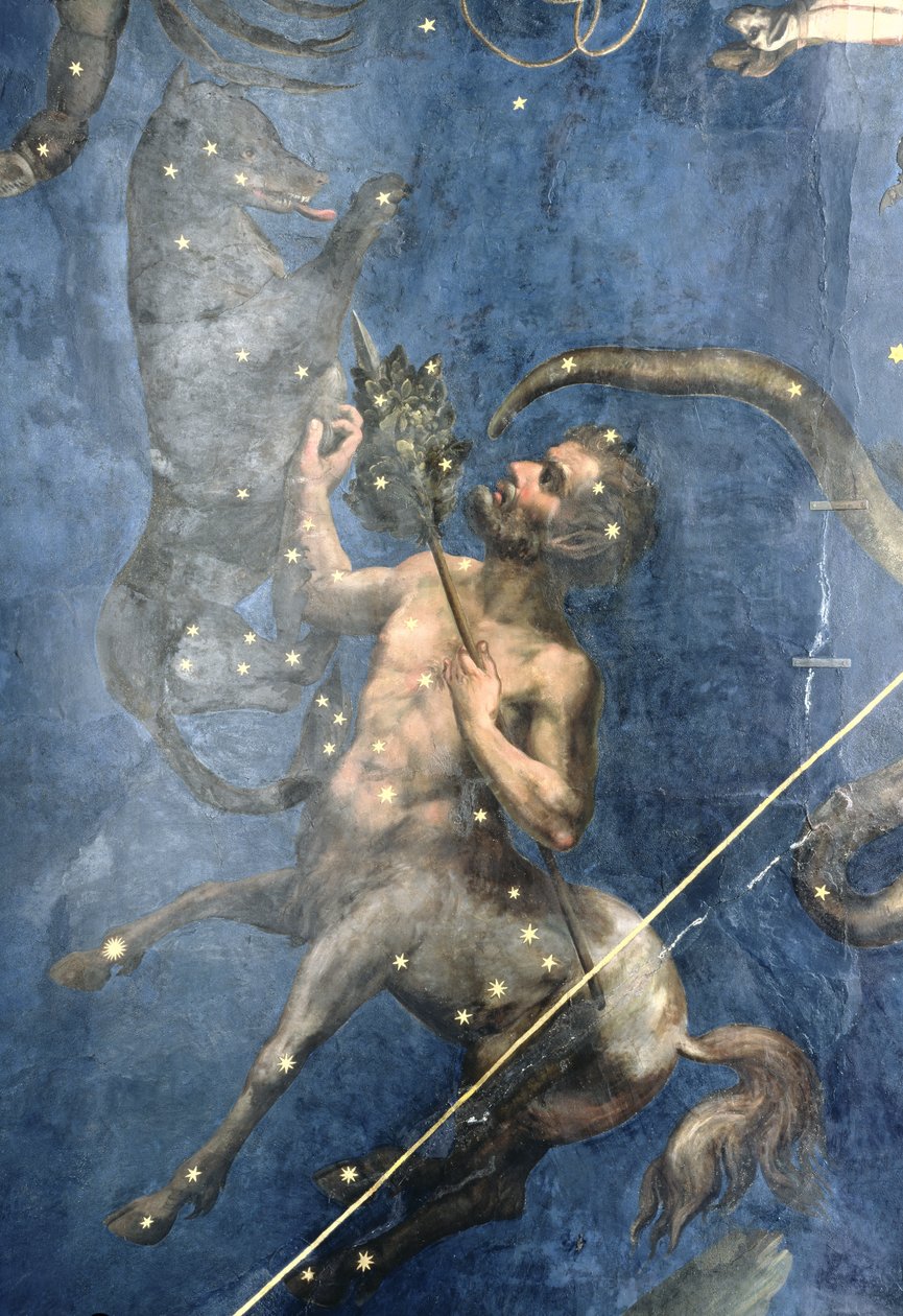 Centaurus, fra taket på Sala dello Zodiaco, 1579 av Lorenzo Costa