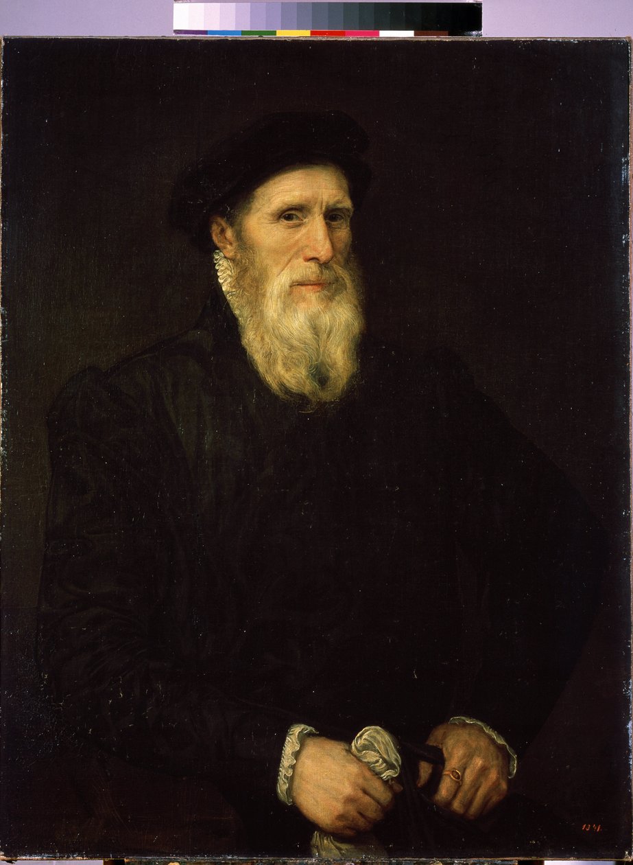 ""Portrett av en gammel mann"" (Portrett av en gammel mann) Maleri tilskrevet Lorenzo Lotto (1480-1556) rundt 1550 Dim. 93x72 cm St. Petersburg Eremitagemuseum av Lorenzo (attr. to) Lotto